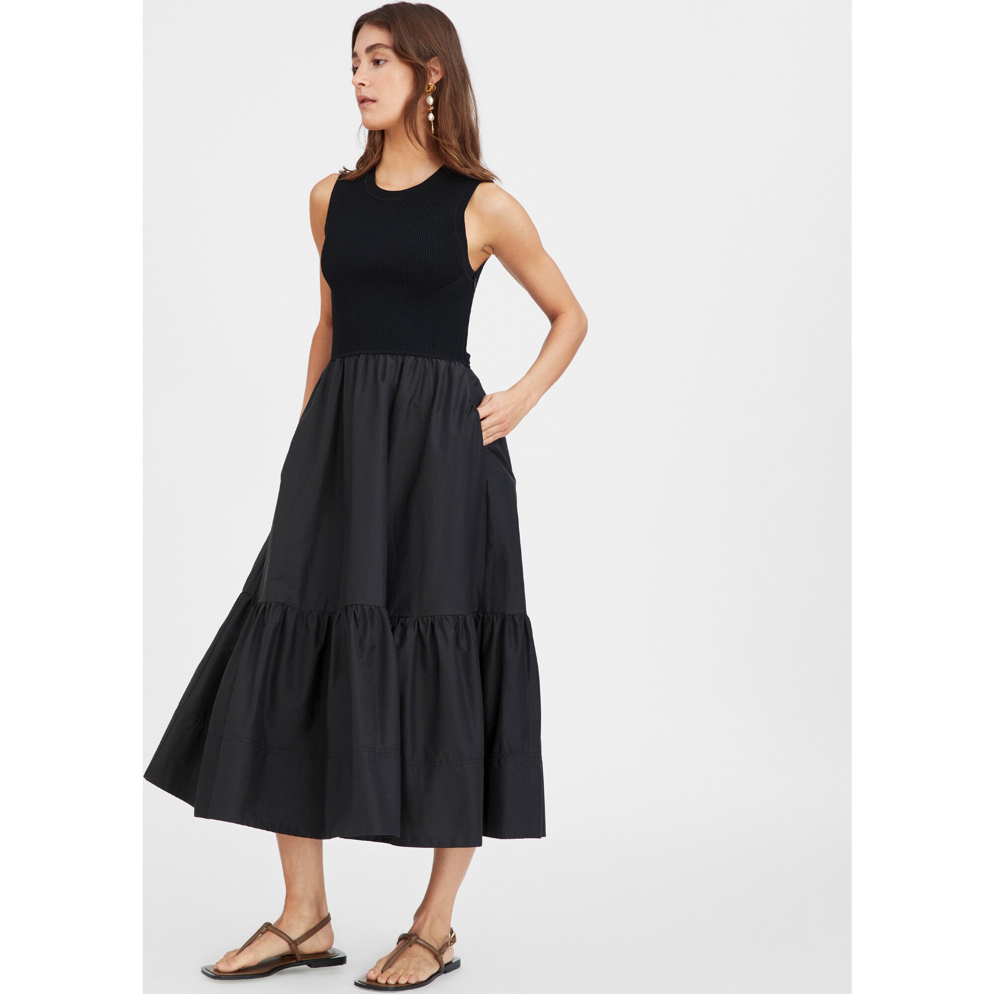 Women's Crew Neck Josephina Dress, Black
