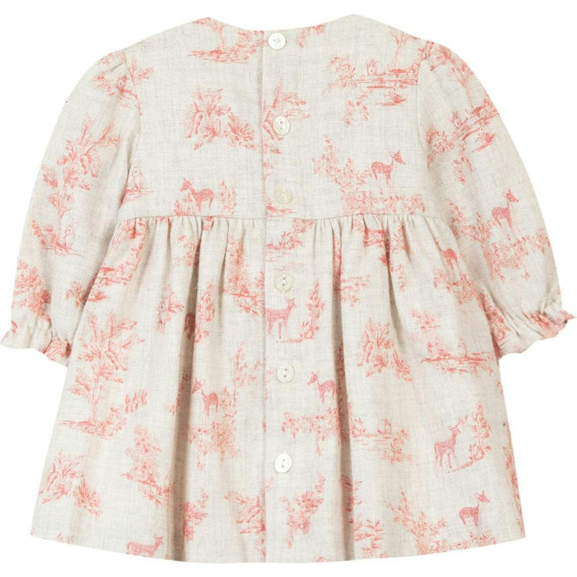 Rosewood Flannel Smocked Dress