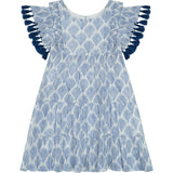 Sophie Girl's Tassel Dress Navy Feather, Blue