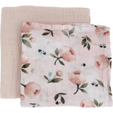 Organic Cotton Muslin Swaddle Blanket 2 Pack - Watercolor Floret