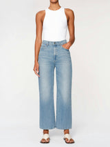 Hepburn Wide Leg High Rise Ankle Jeans | River Bank