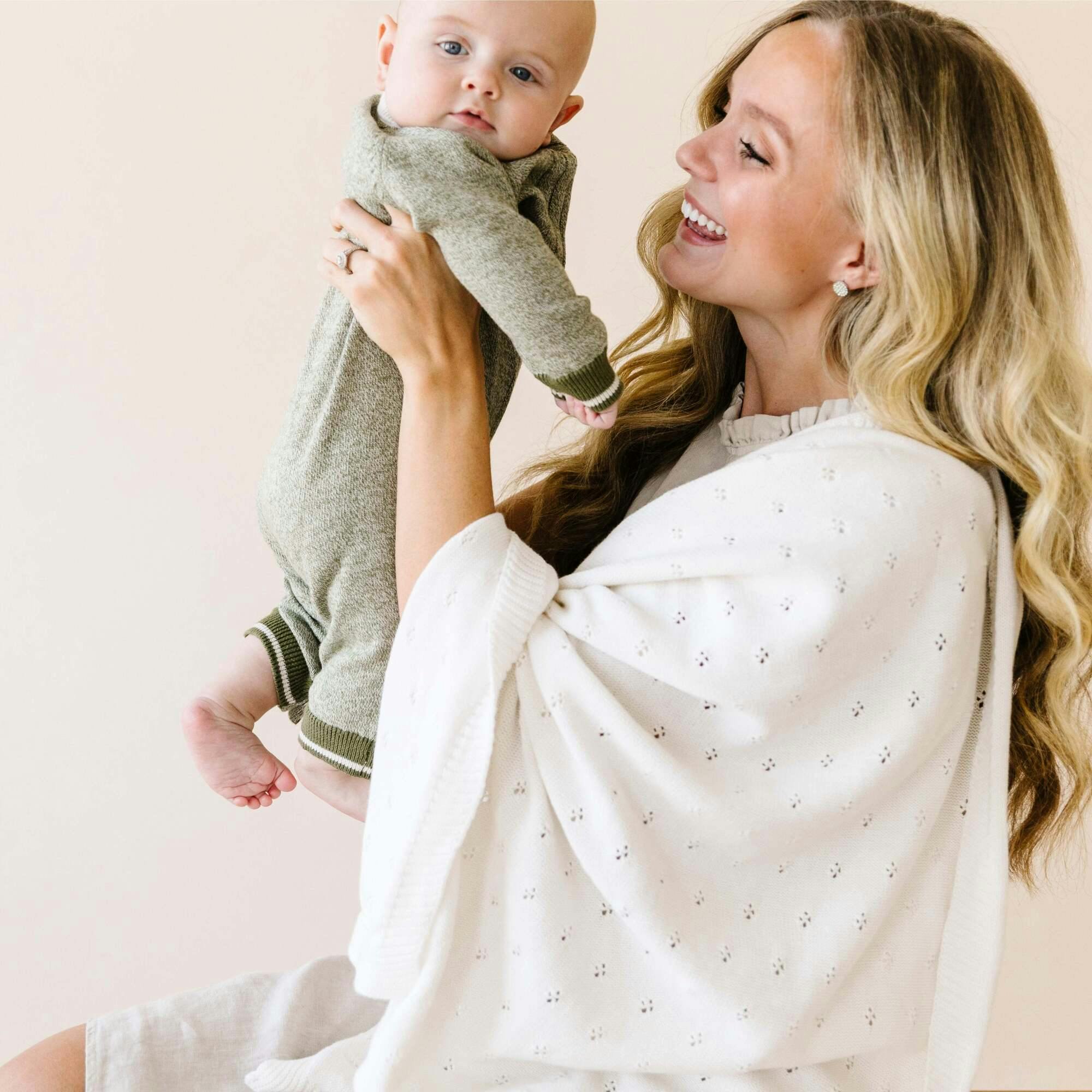 Organic Cotton Pointelle Baby Blanket