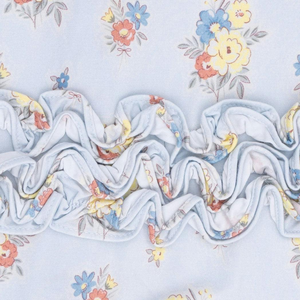 Country Stitch Floral - 2 Way Ruffle Back Zipper Footie