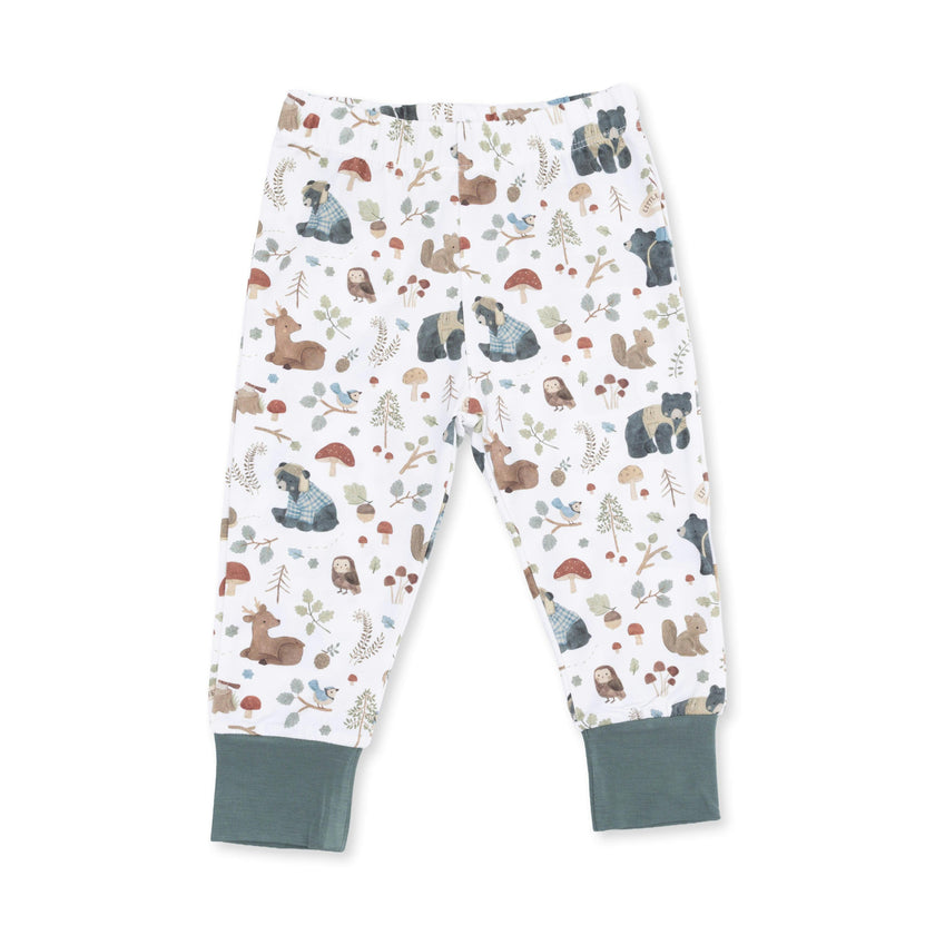Southern Woodland Animals Green - Long Sleeve Loungewear Set