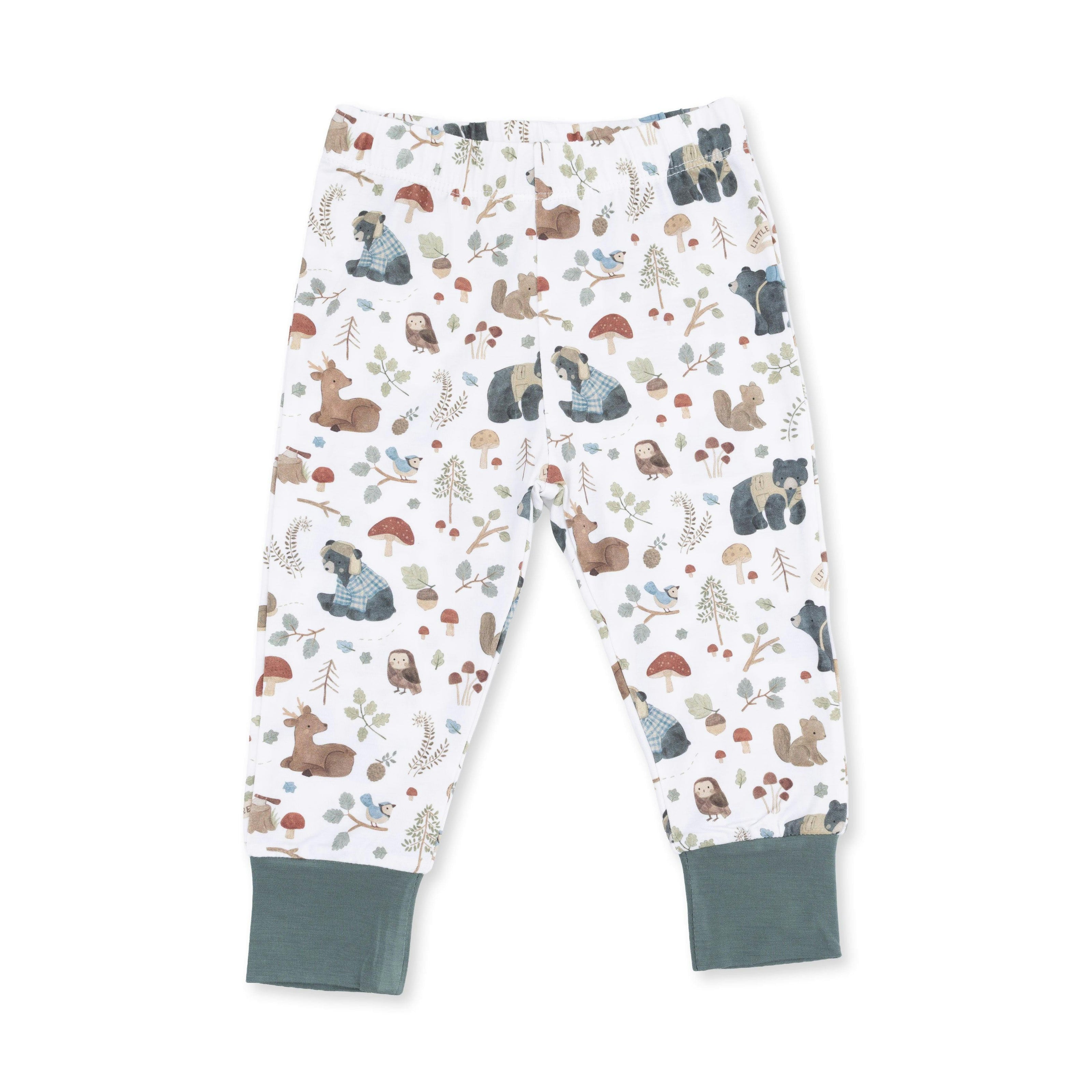 Southern Woodland Animals Green - Long Sleeve Loungewear Set