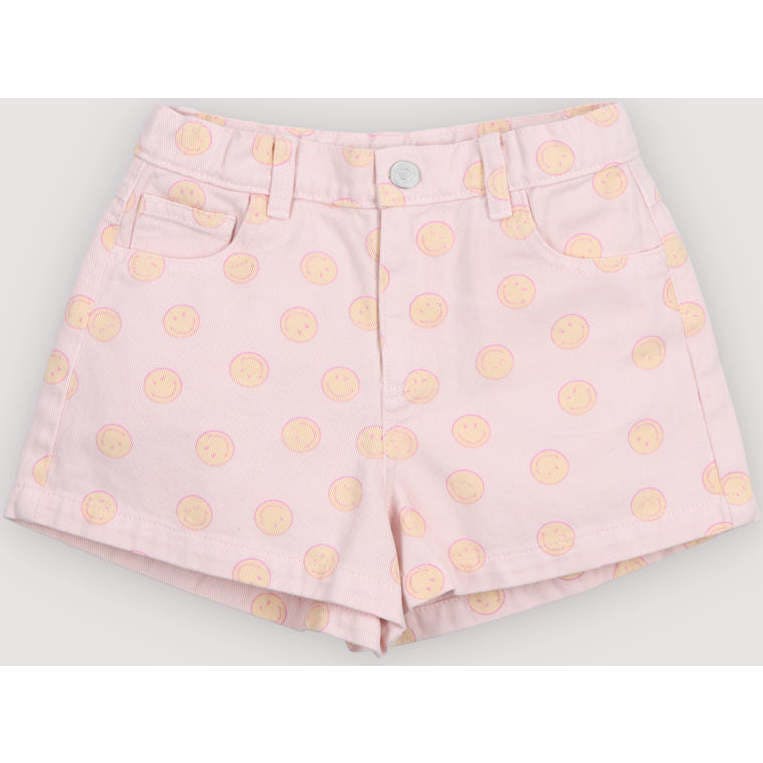 SmileyWorld® Denim Short Smiley Print
