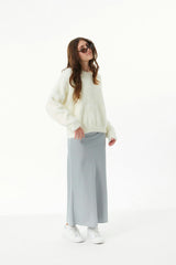Maya Taupe Fluffy Drop Shoulder Sweater