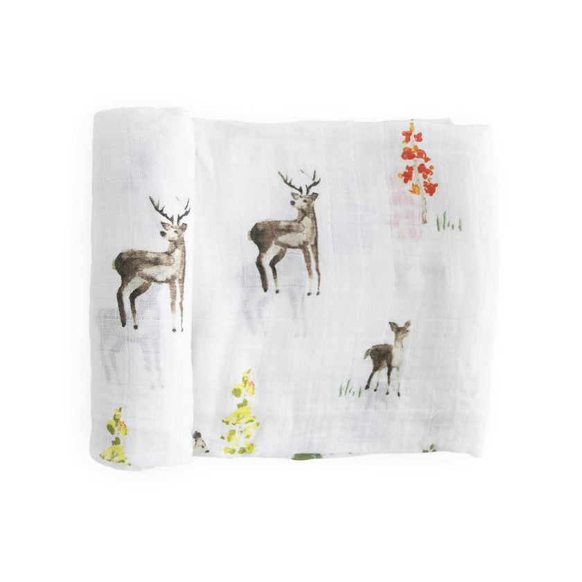Cotton Muslin Swaddle Blanket - Oh Deer!