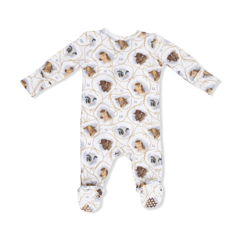Farm Animals Rope Cameos Uni - 2 Way Zipper Footie