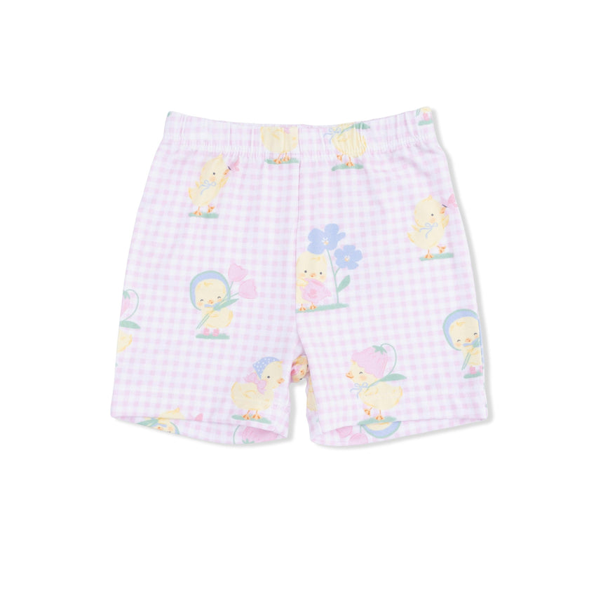 Vintage Spring Ducklings Pink - Loungewear Short Set