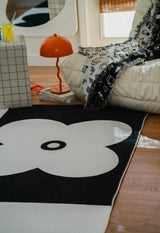 Black and White Four Leaf Clover Rug