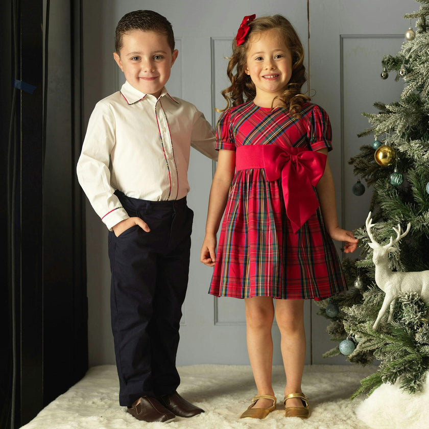 Red Tartan Bow Dress