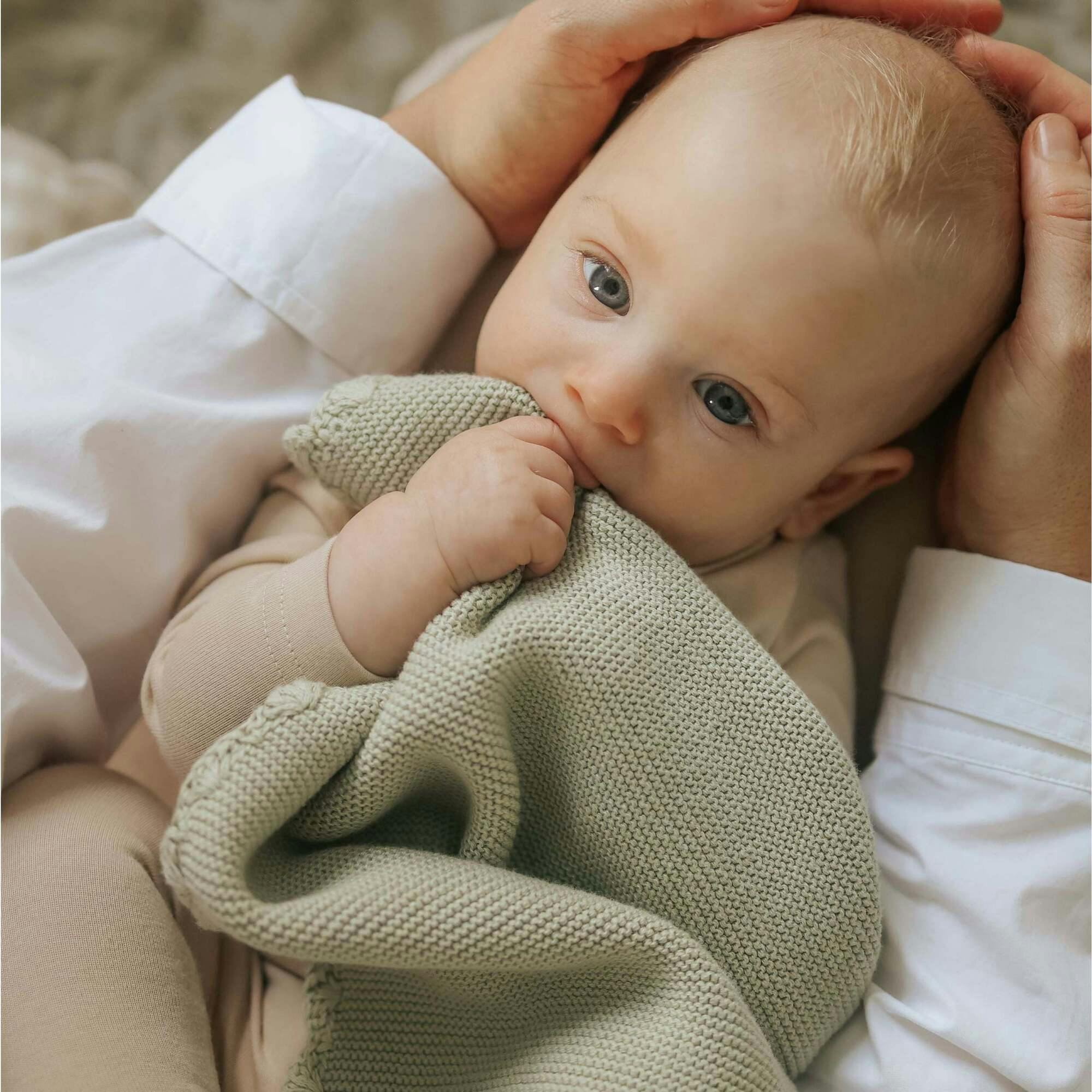 Cotton Knit Blanket, Green