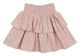Textured Floral 2-Tired Short Skirt