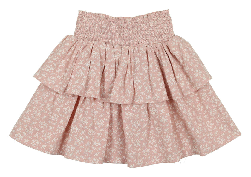 Textured Floral 2-Tired Short Skirt