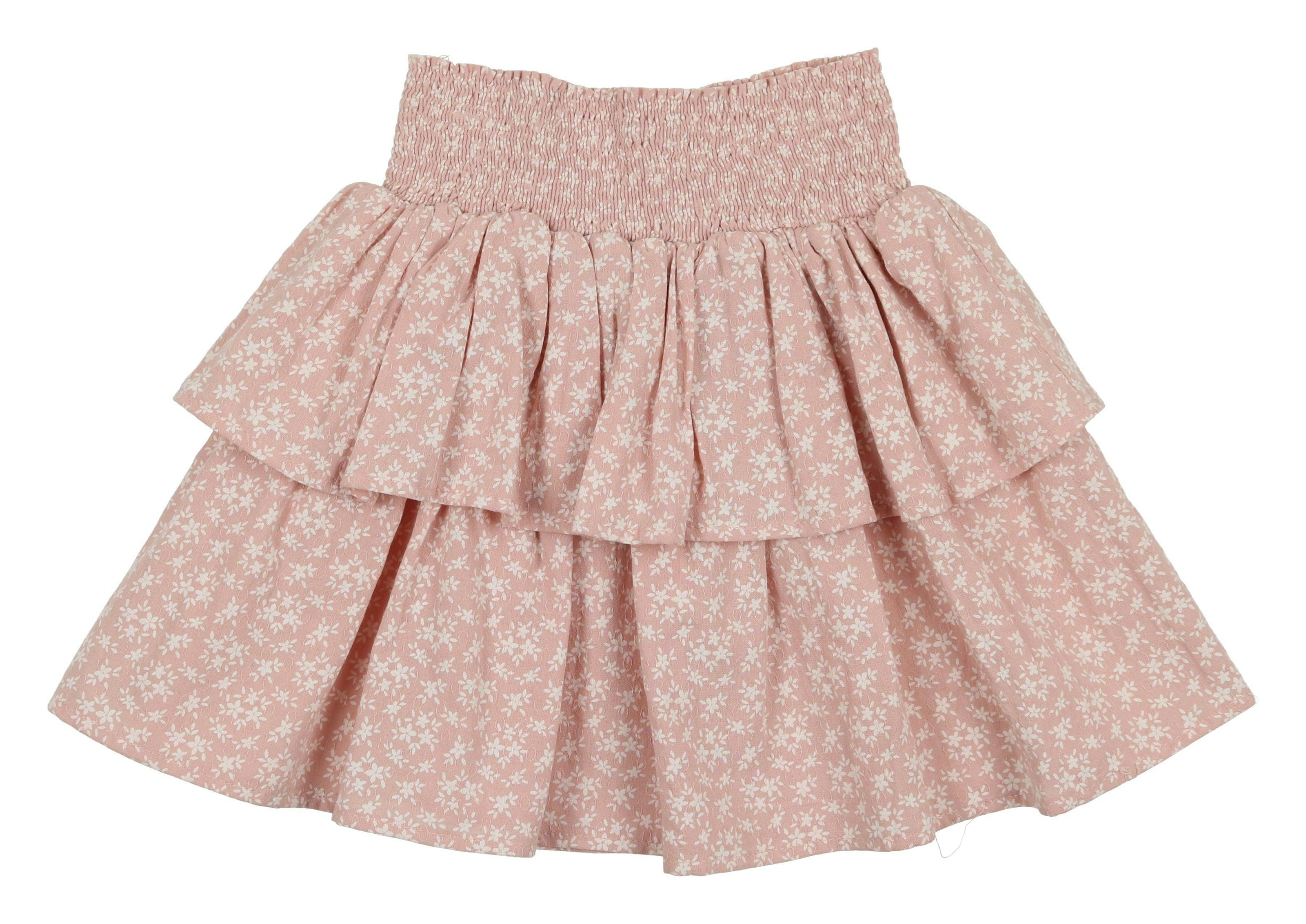 Textured Floral 2-Tired Short Skirt