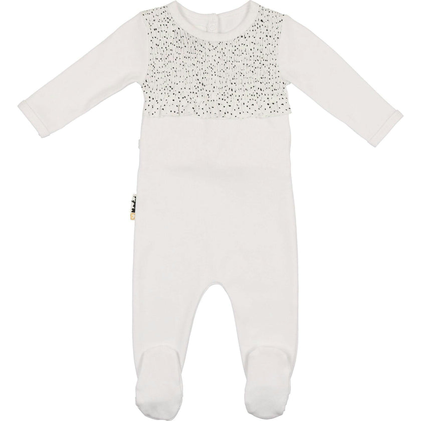 Speckled Smocked Footie