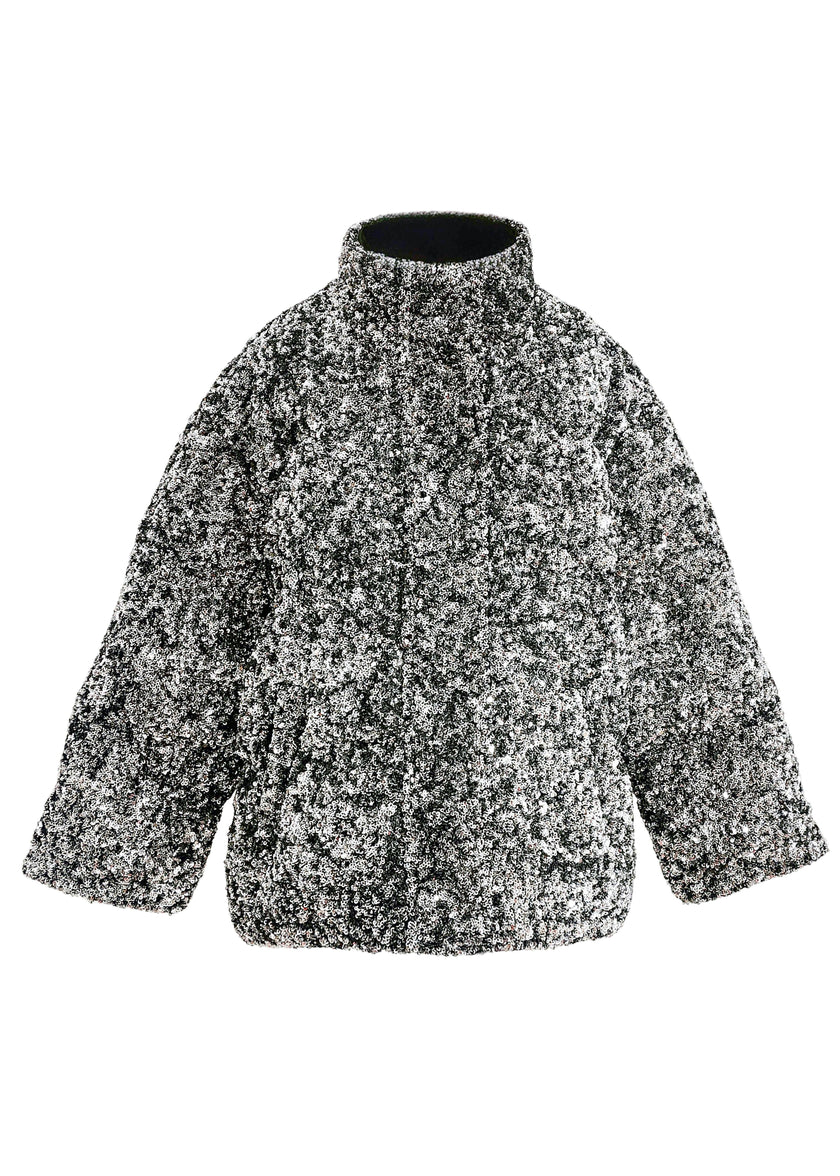 Black Glitter Puffer Jacket
