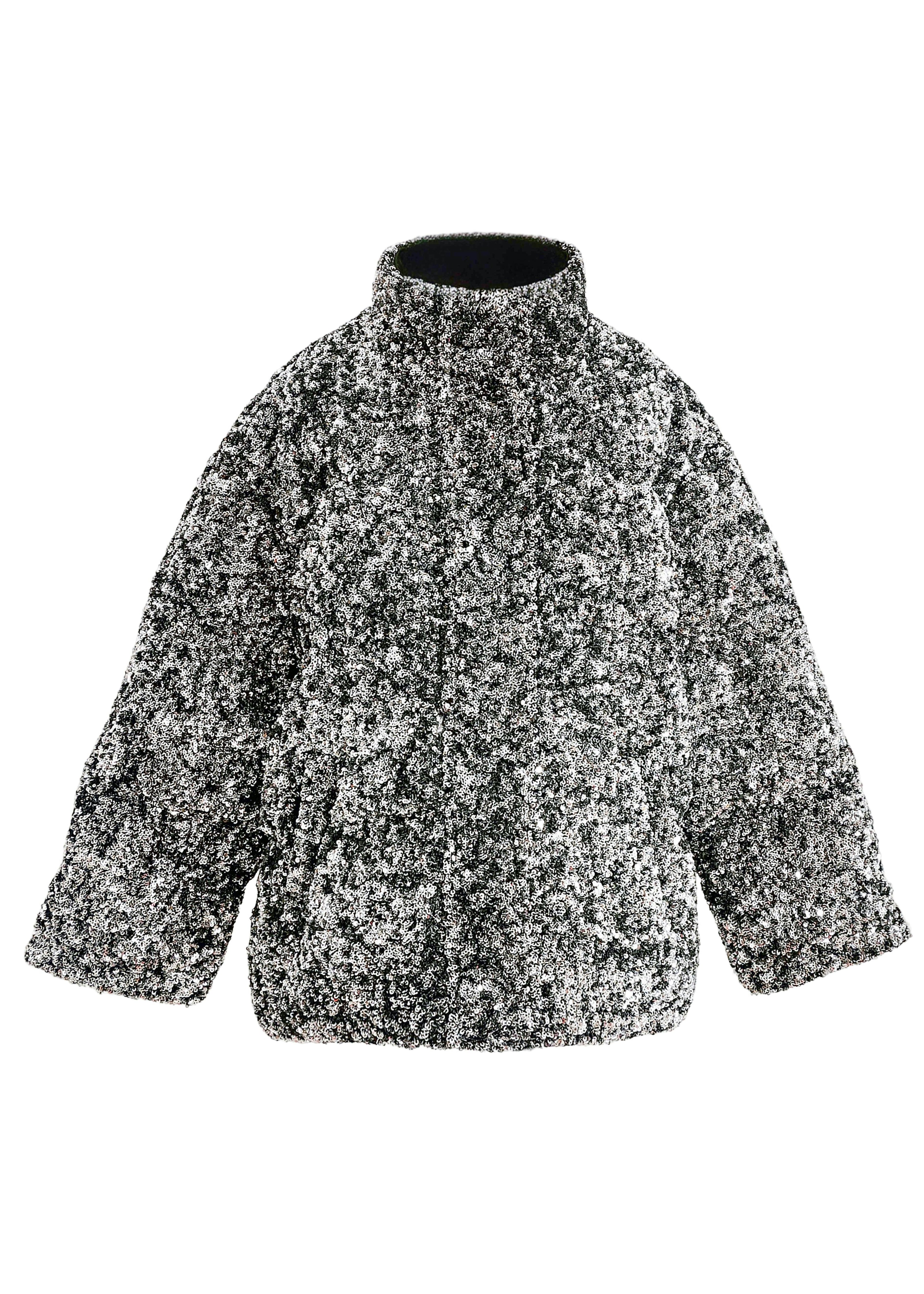Black Glitter Puffer Jacket