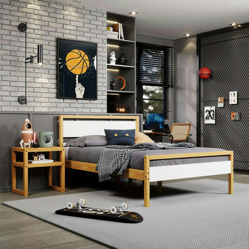 Quadra Full Bed - White & Natural
