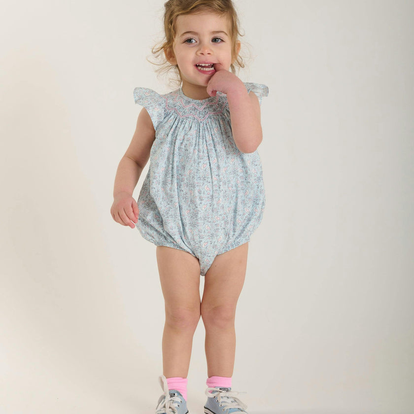 Hand-Smocked Baby Bubble - Wren