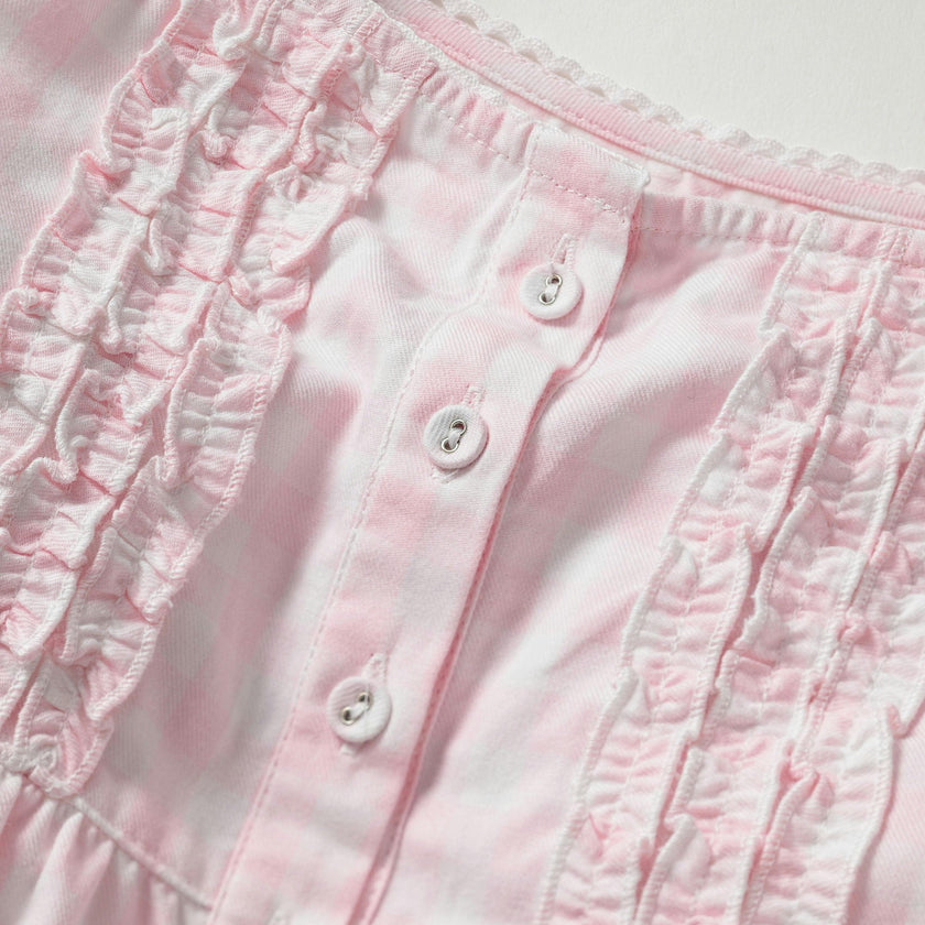 Women's Twill Charlotte Nightgown in Pink Gingham