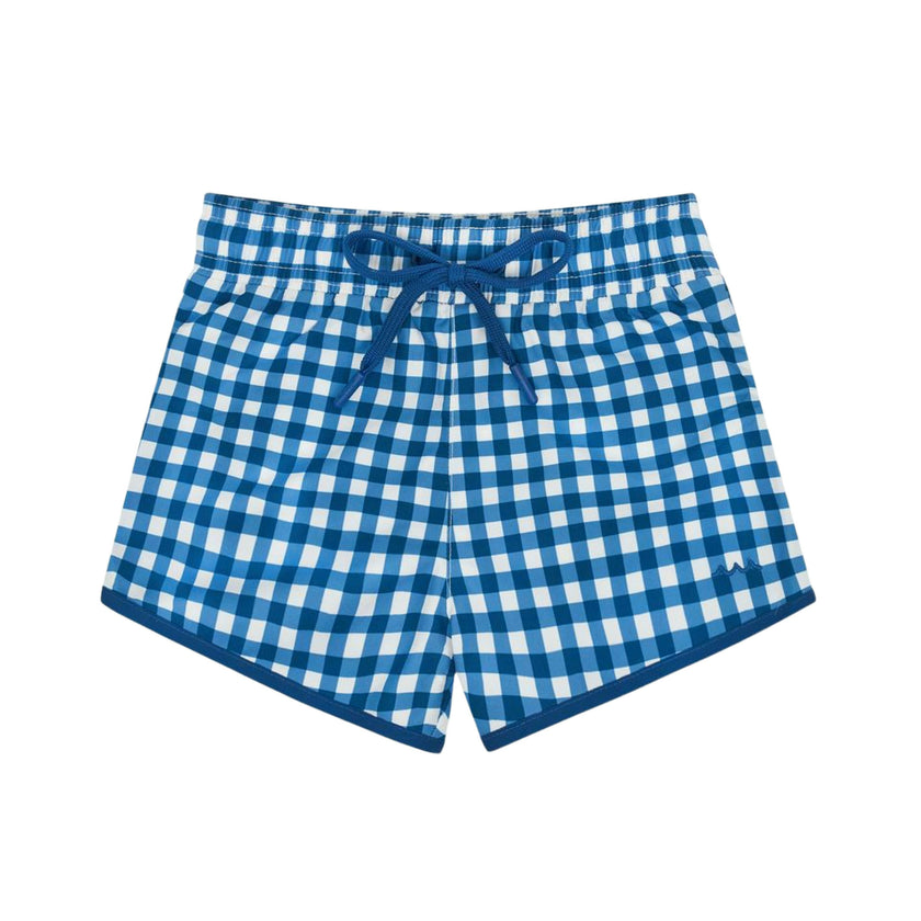 boys navy picnic gingham boardie