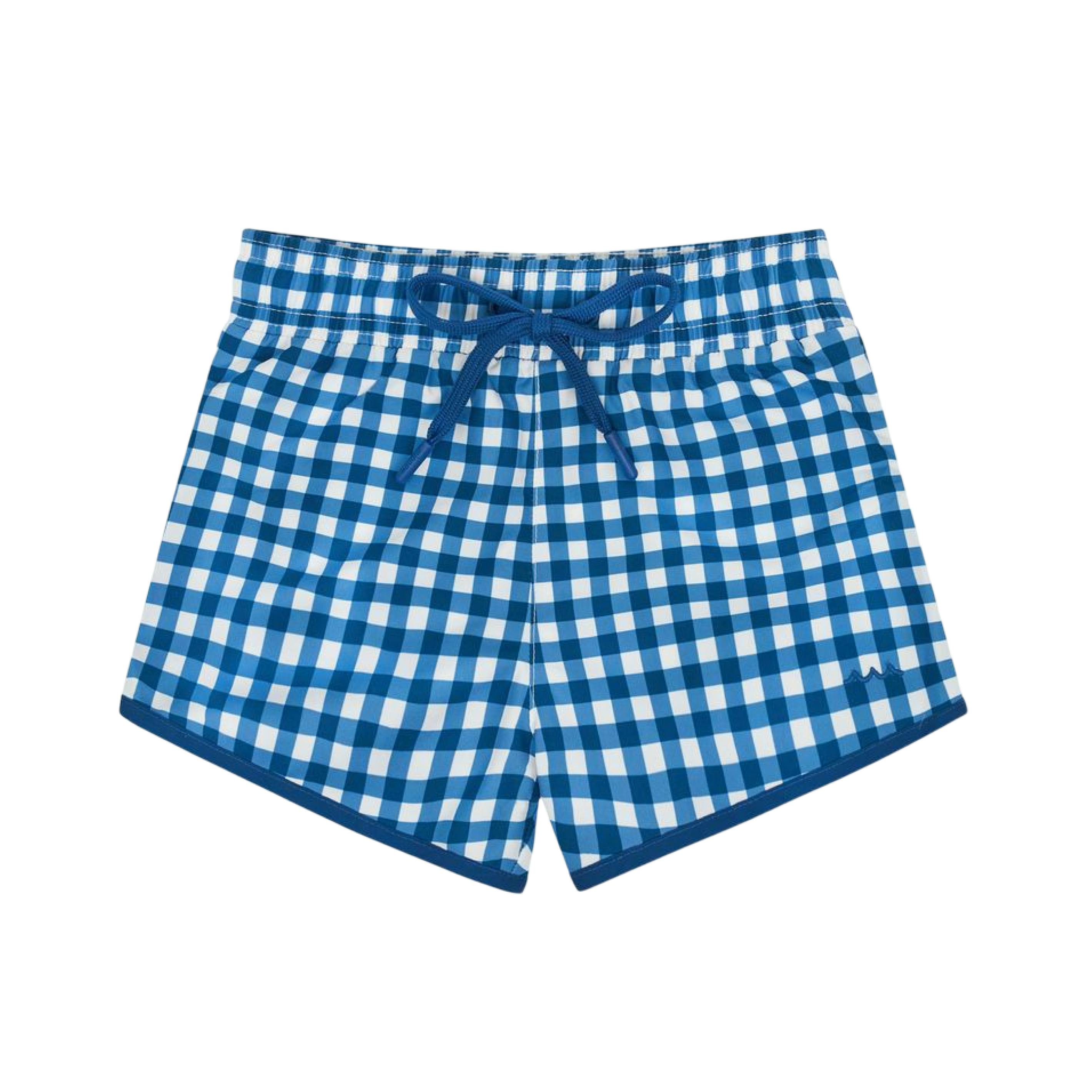 boys navy picnic gingham boardie