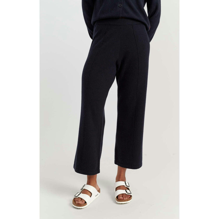 Wool Cashmere Cropped Wide Leg Track Pants