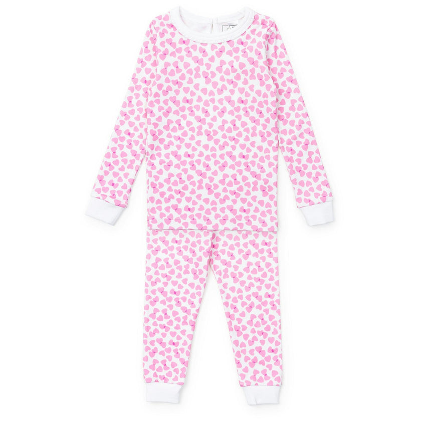 Ava Girls' Pajama Pant Set - Confetti Hearts Pink