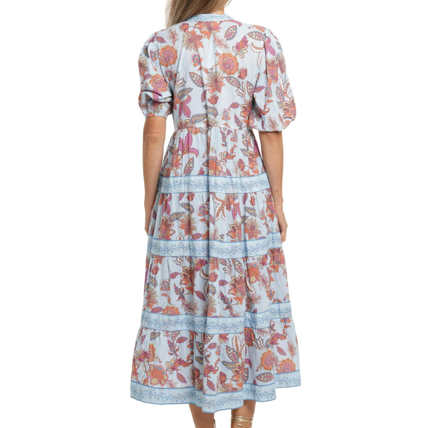 Milena Dress - Blue Botanical