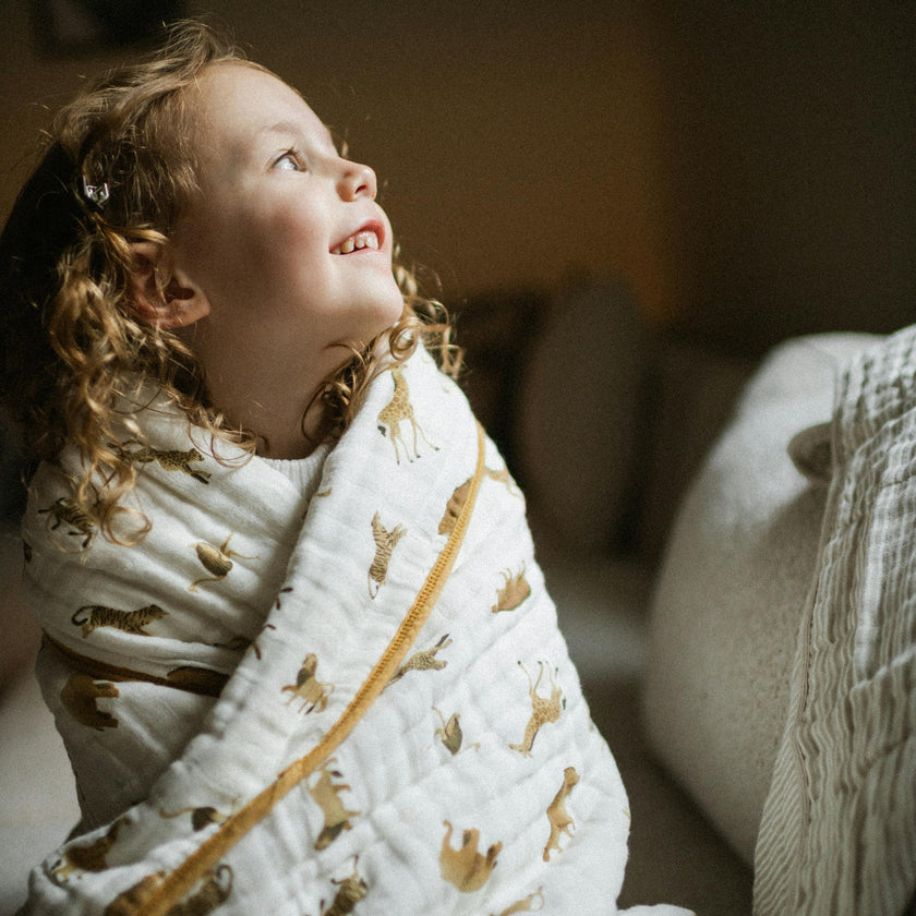 Original Organic Cotton Muslin Quilt - Animal Crackers
