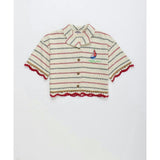 BARCOS KNIT SHIRT OFF WHITE / RED