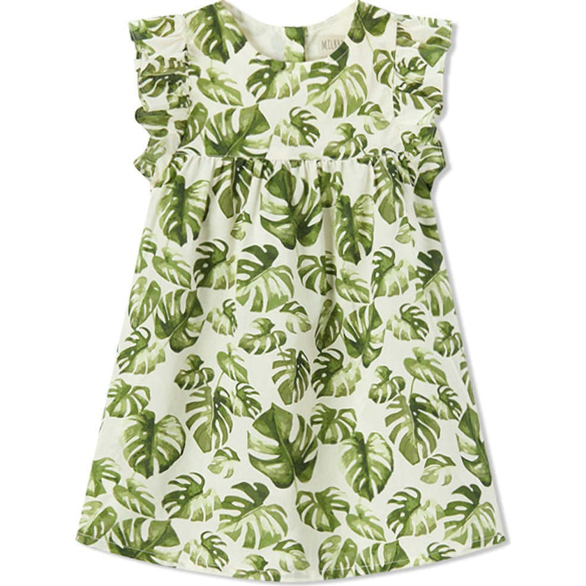 Island Leaf Ruffle Dress & Bloomers