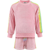 Pink Rainbow Sequin Stripe Short Set