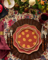 Plume Dessert Plate Set in Brass