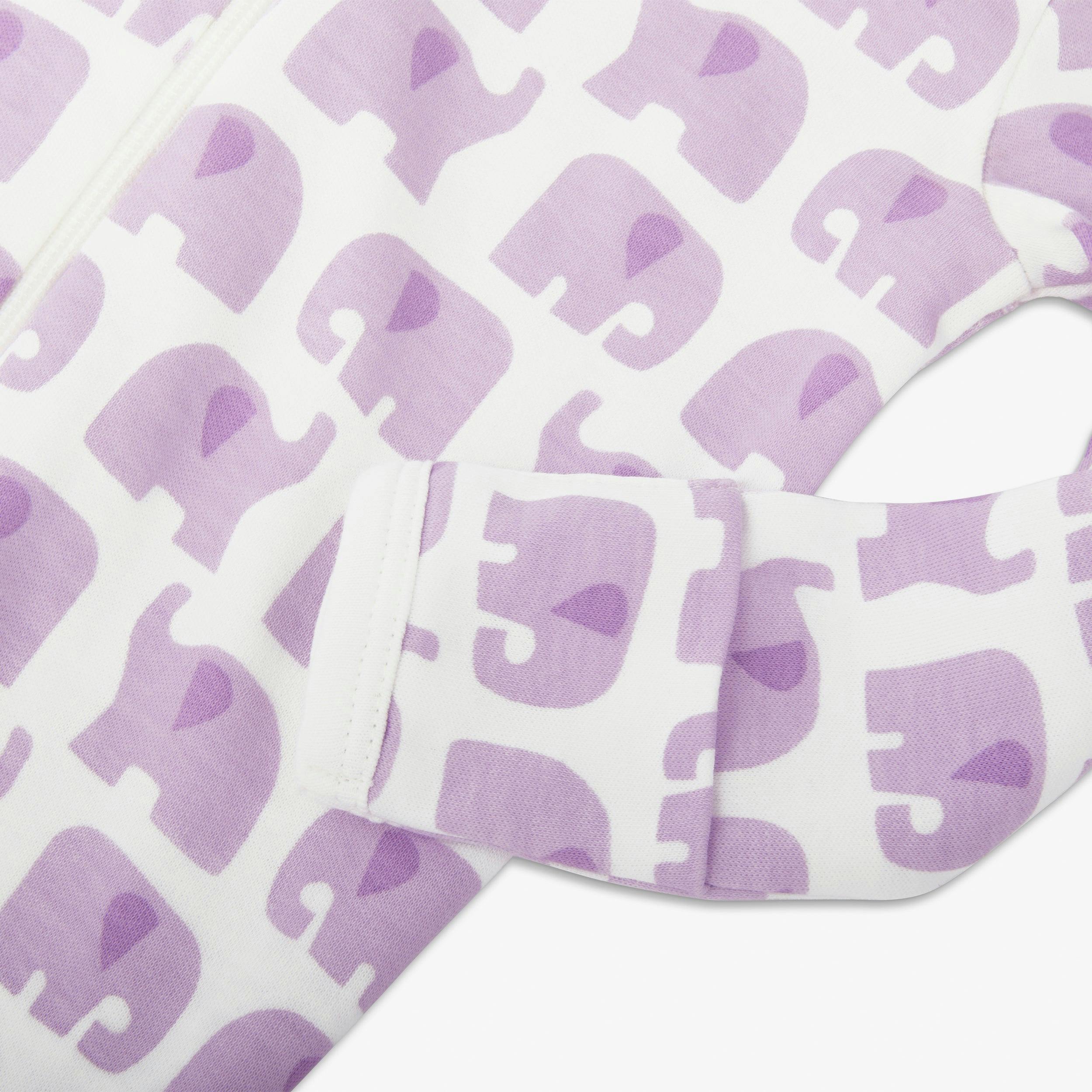 Baby organic animal friends zip footie
