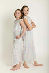 Plaid Seersucker Jumpsuit