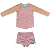 Girl's Zip Rash Guard Swimsuit