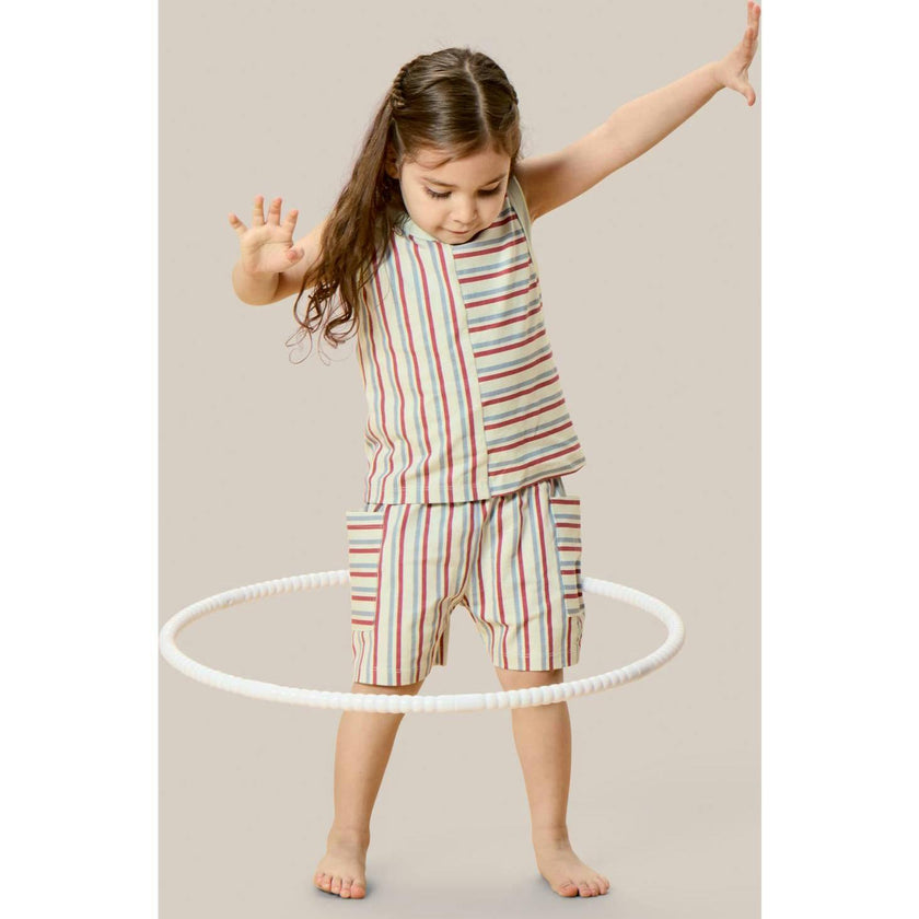 Stripe Mix Pocket Shorts
