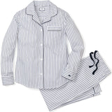 Women's Twill Pajama Set in Navy French Ticking