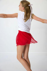 red pleated skort