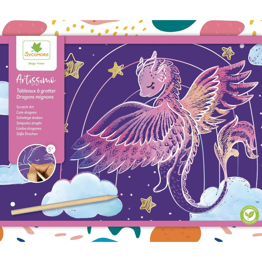 Artissimo - Scratch Art Cuddly Dragons - 5y+
