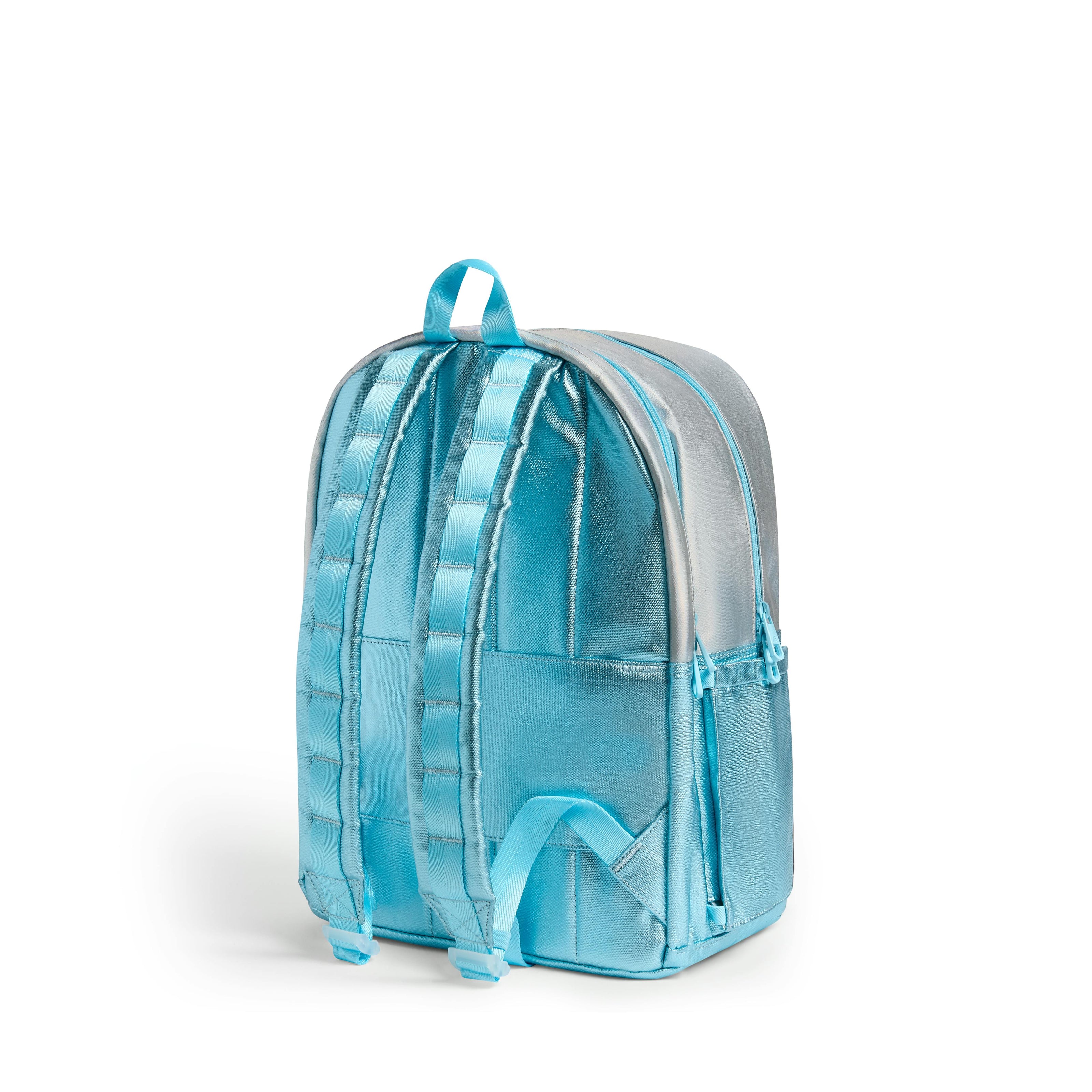 Kane Double Pocket Backpack, Metallic Blue Iridescent