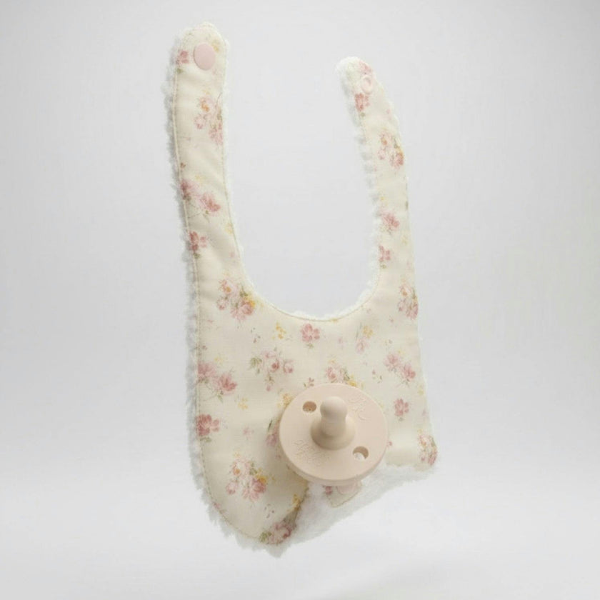 Soothe and Snap Pacifier Bib-Antique Rose