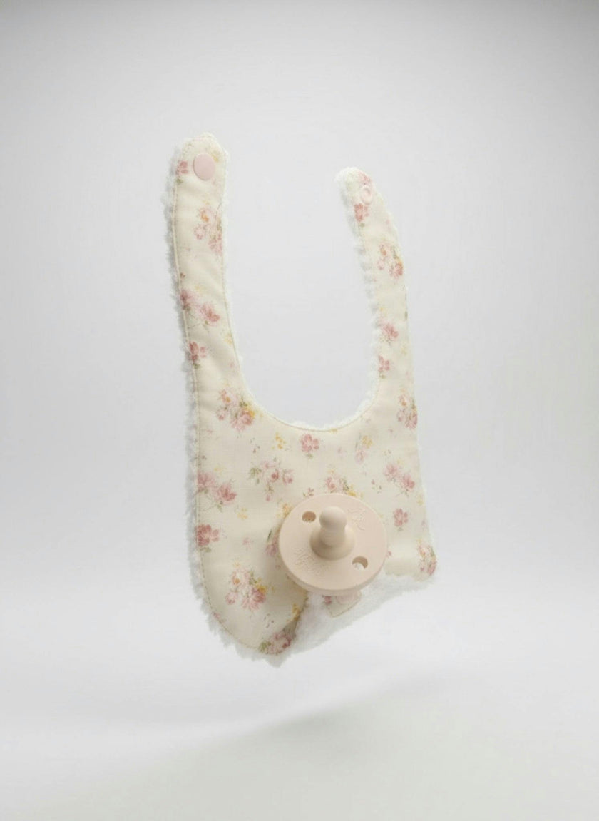 Soothe and Snap Pacifier Bib-Antique Rose