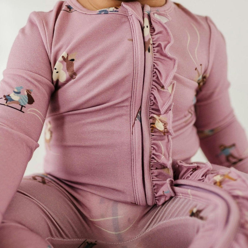 Footie Romper Lavender Cloud Checkered