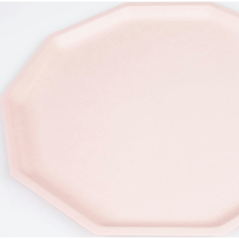 Pink Decagon Compostable Dinner Plates