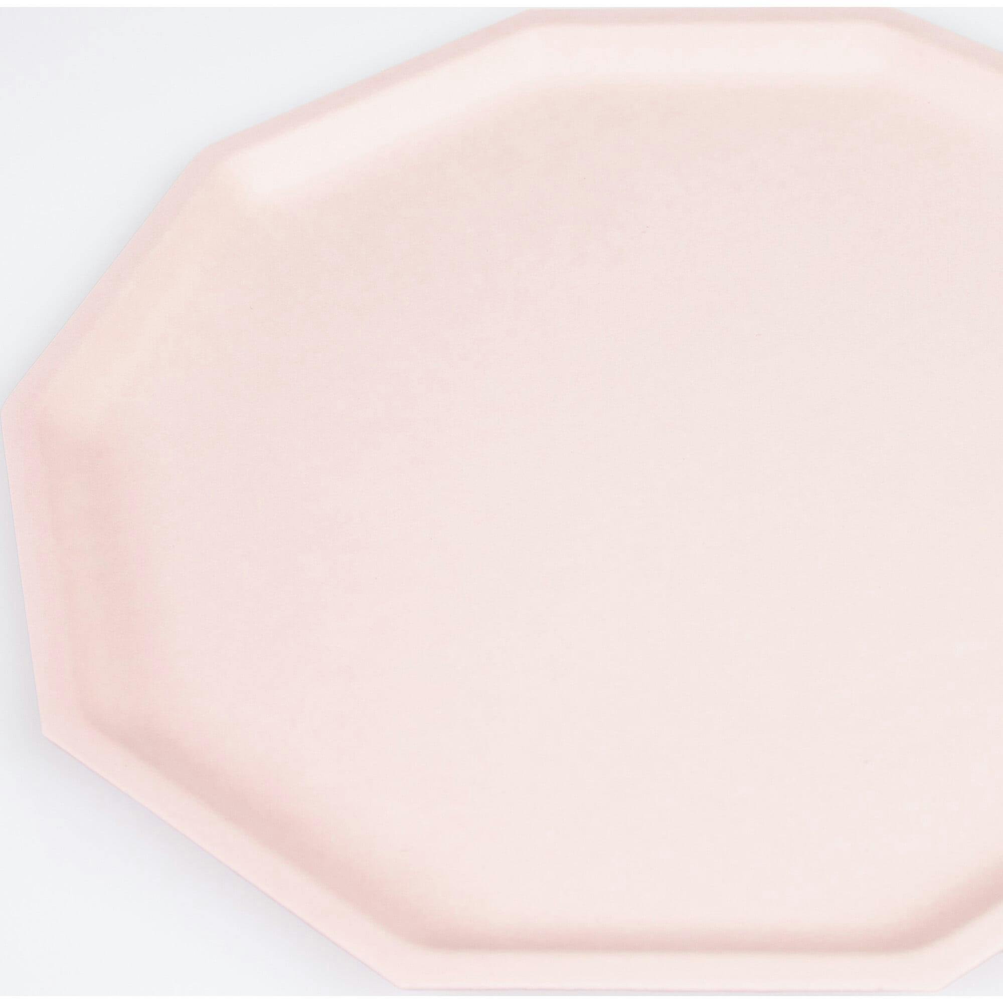 Pink Decagon Compostable Dinner Plates