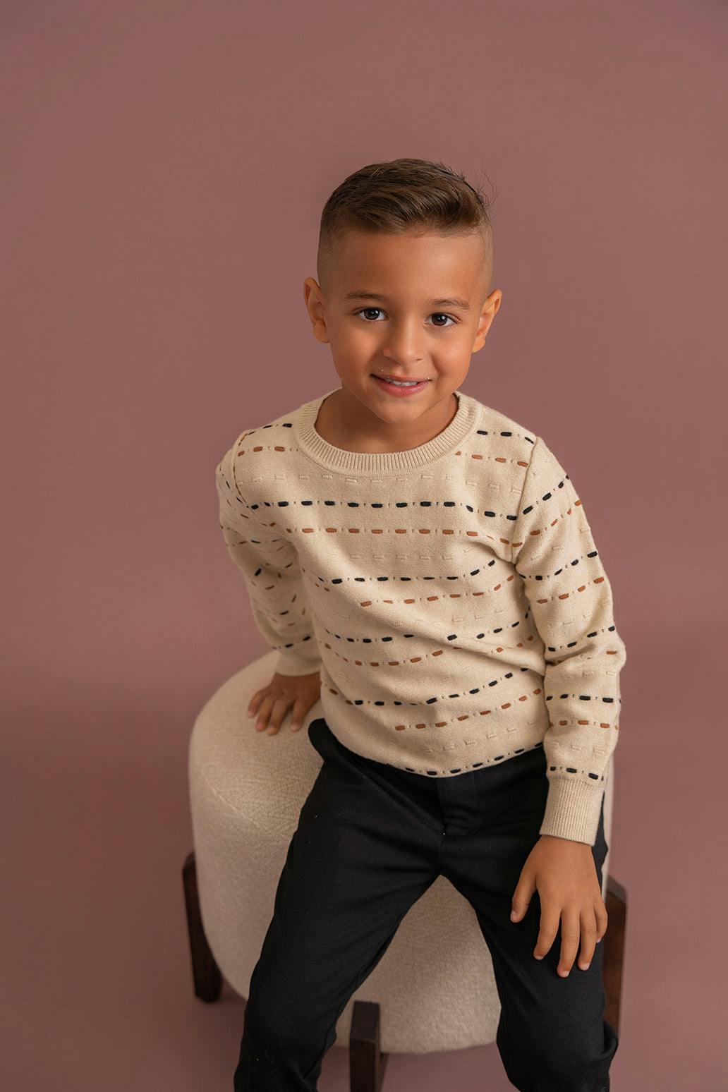 Knitted Sweater Dark Almond/Black
